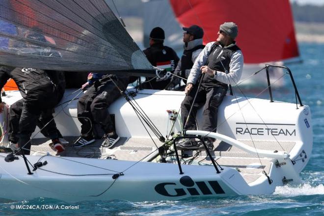 Miles Quinton's Gill Race Team GBR694 with Geoff Carveth helming is the current Corinthian leader and second in overall ranking – Melges 24 European Sailing Series ©  IM24CA / ZGN / Andrea Carloni